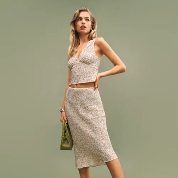 Reformation Ryan Two Piece Ivory - Size 2 - Picture 1 of 1